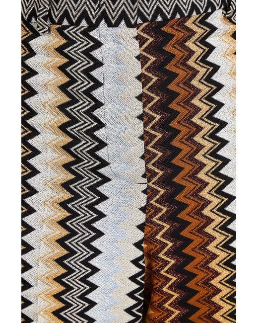 Missoni Brown Metallic Crochet-knit Straight-leg Pants