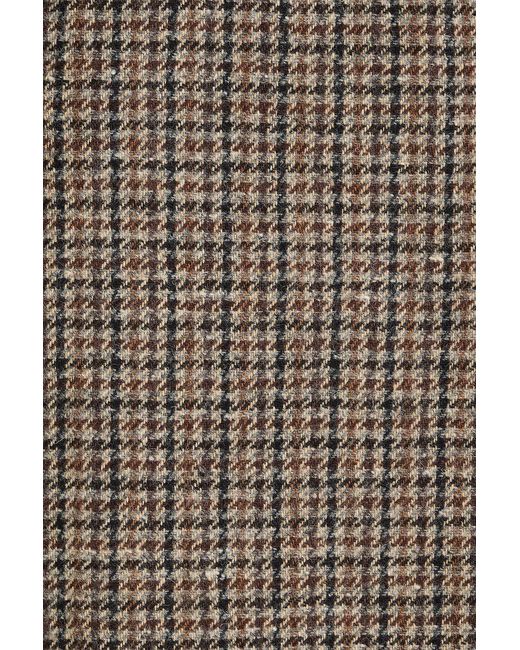 Blazé Milano Brown Tayrona Houndstooth Wool-blend Tweed Mini Pencil Skirt