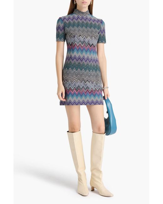 Missoni Blue Wool Mini Dress