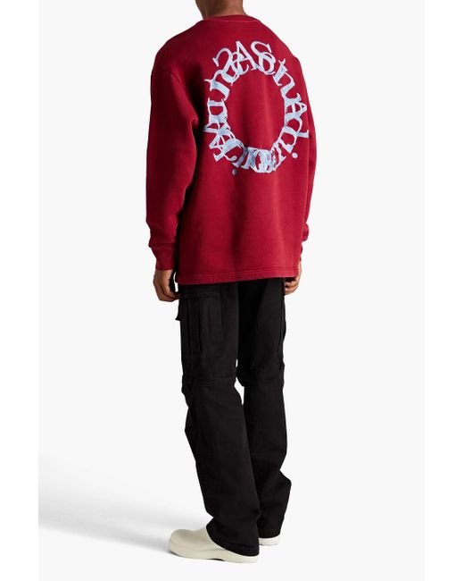 Acne Sweatshirt aus baumwollfleece mit stickereien in Red für Herren