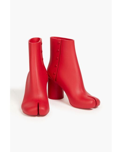 Maison Margiela Red Split-toe Pvc Ankle Boots