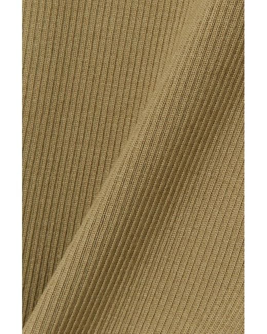 Michael Kors Green Ribbed Merino Wool-blend Tank