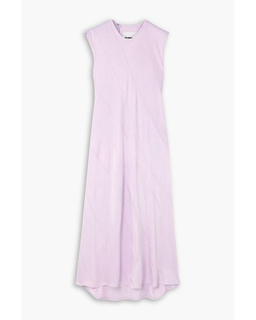 Jil Sander Pink Paneled Cady Midi Dress