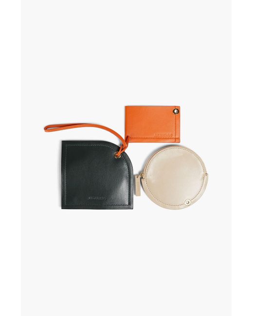 Jacquemus Le Carre Rond Leather Cardholder in Orange for Men | Lyst