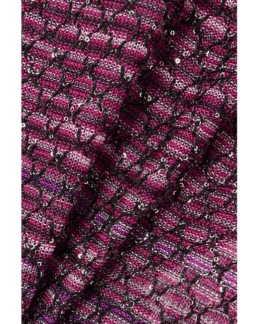 Missoni Purple Embellished Crochet-knit Tank