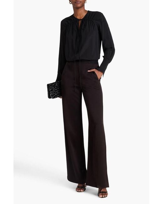 Victoria Beckham Black Silk Crepe De Chine Blouse