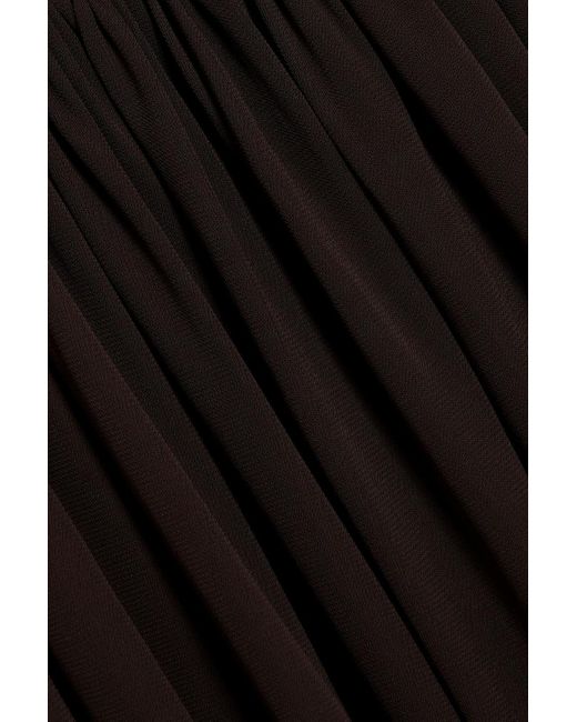 Khaite Black Layas Asymmetric Crepe Maxi Dress