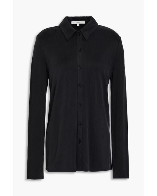 Tibi Black Cupro-blend Jersey Shirt