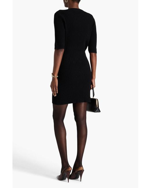 Diane von Furstenberg Black Pam Jacquard-Knit Mini Dress