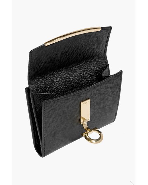 Ferragamo Black Gancini Pebbled-Leather Wallet