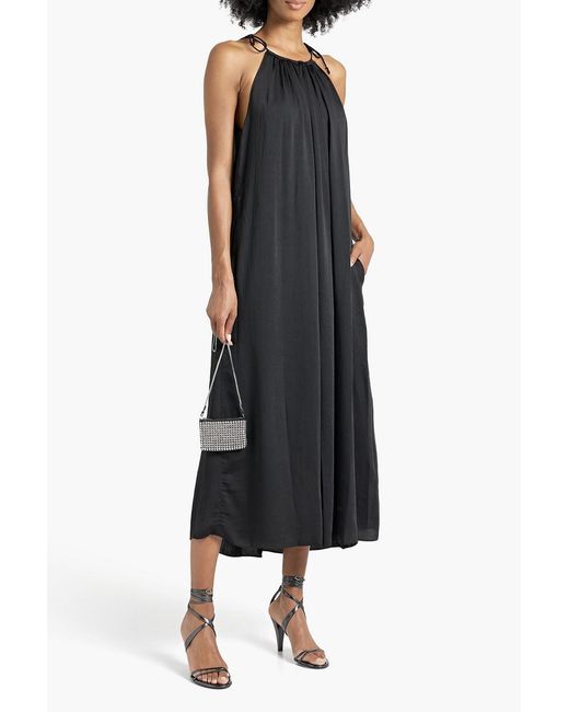 Rag & Bone Black Bailey Gathered Voile Midi Dress