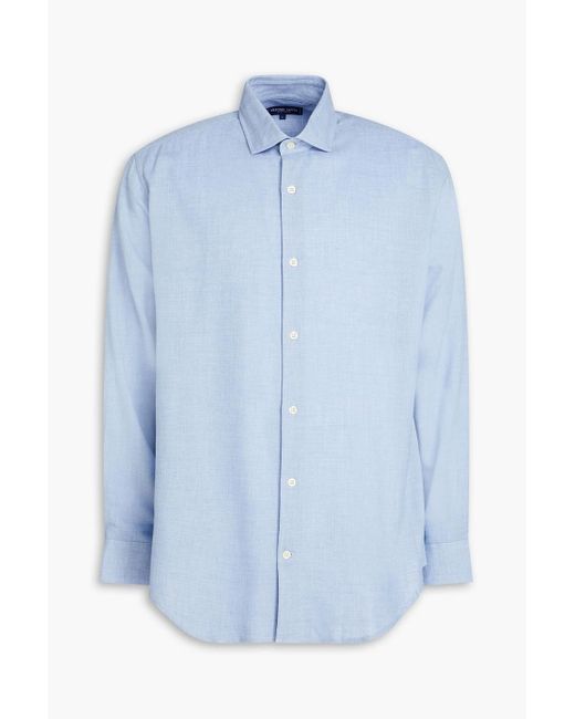 Frescobol Carioca Blue Antonio Modal And Wool-blend Shirt for men