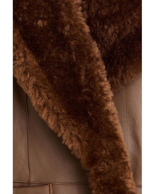 Vince Brown Leather Hooded Jacket