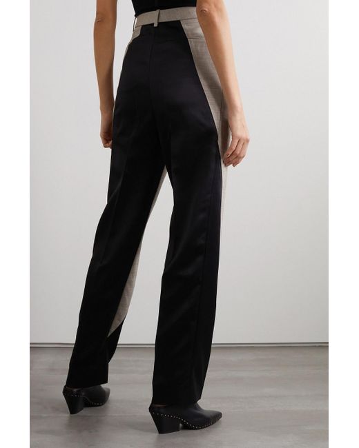 Peter Do White Zweifarbige hose mit geradem bein aus canvas und satin