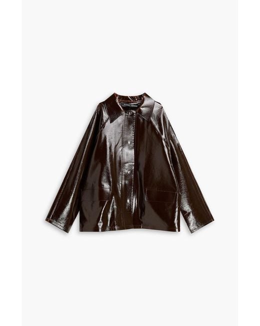Kassl Brown Coated Wool-Blend Jacket