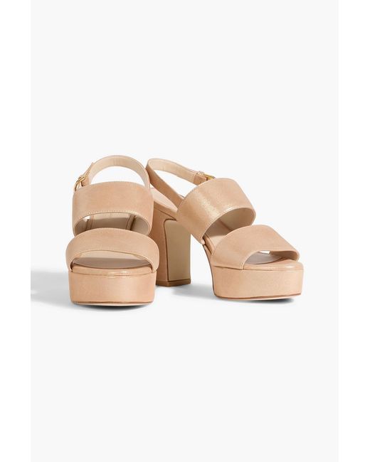 Stuart Weitzman Pink Ono Metallic Suede Platform Sandals