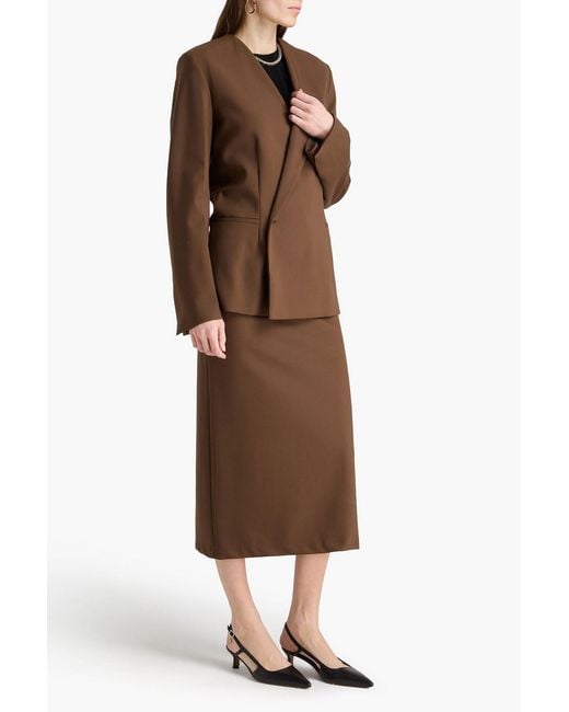 Loulou de Saison Brown Nodo Wool-blend Twill Blazer