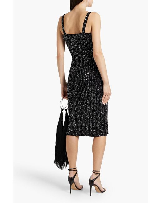 Missoni Black Sequin-embellished Crochet-knit Midi Dress