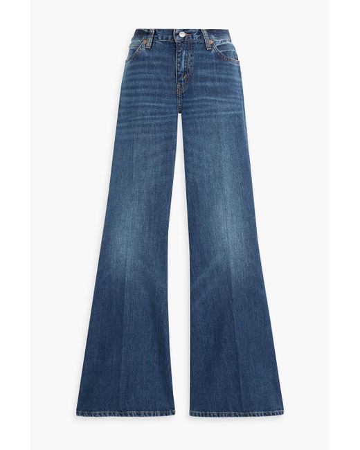 Re/done Blue Mid-Rise Flared Jeans