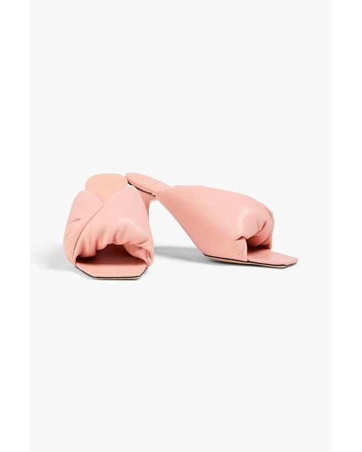 STUDIO AMELIA Pink Croissant 90 Twisted Leather Mules