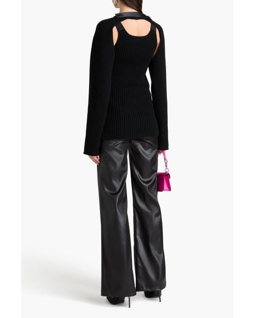 Helmut Lang Black Bolero aus einer gerippten baumwollmischung