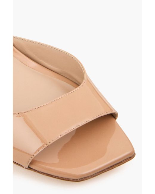 Stuart Weitzman White Tia 85 Patent-Leather Wedge Sandals