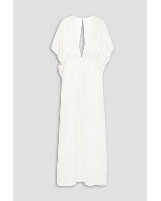 Temperley London White Cape-effect Cutout Silk-satin Gown