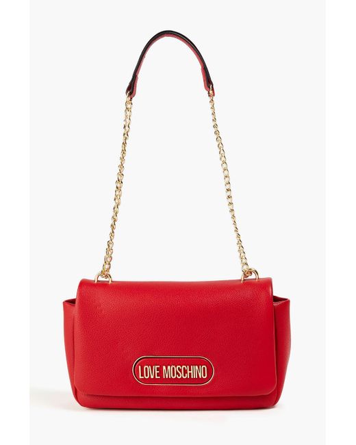 Love Moschino Red Faux Leather Shoulder Bag