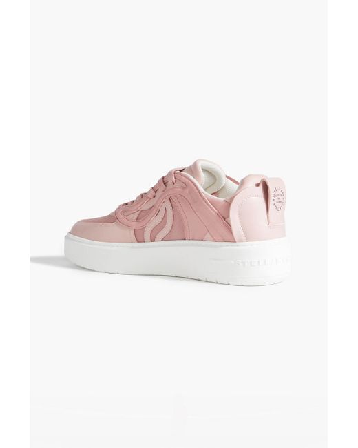 Stella McCartney Pink S-wave 1 Quilted Faux Leather And Canvas Sneakers