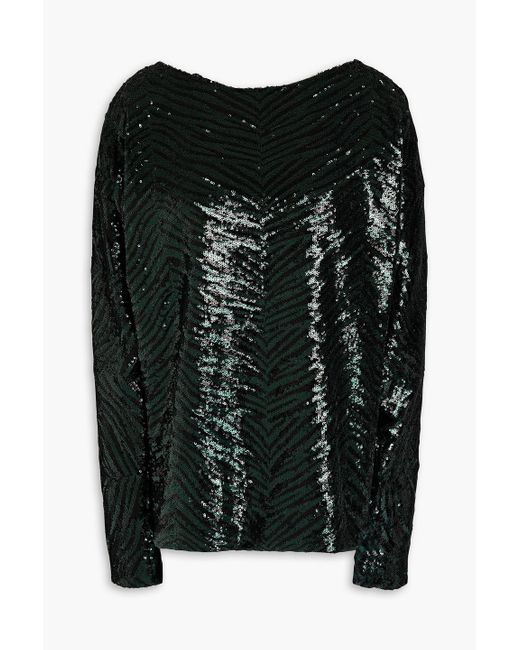 Alexandre Vauthier Black Tiger-print Sequined Tulle Top