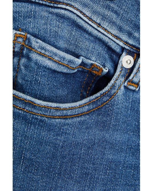 FRAME Blue Le Easy Flare High-rise Flared Jeans