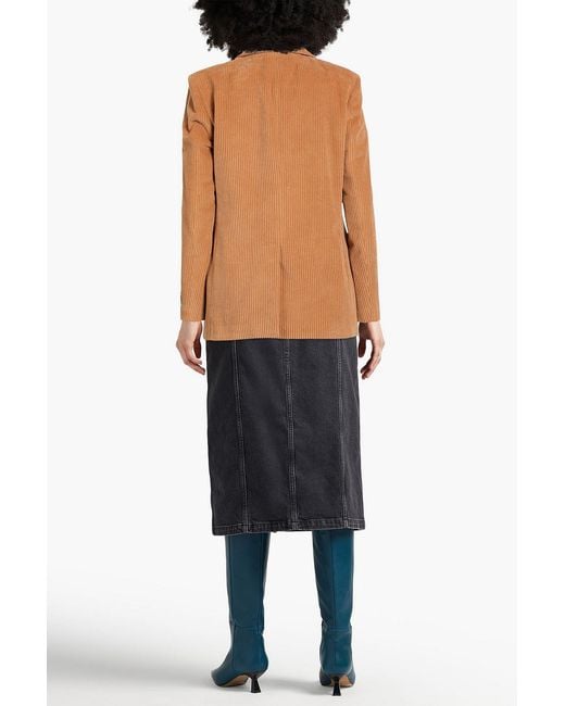 S.S.Daley Brown Sylvia Double-breasted Cotton-corduroy Blazer