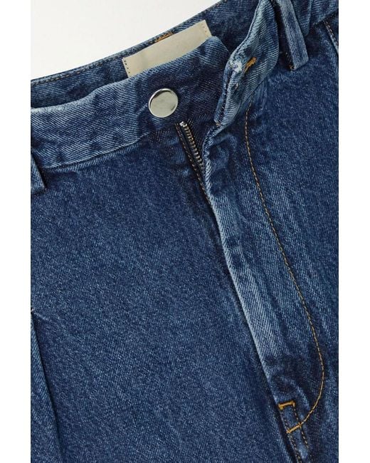 Loulou de Saison Blue Attu Pleated High-rise Wide-leg Jeans