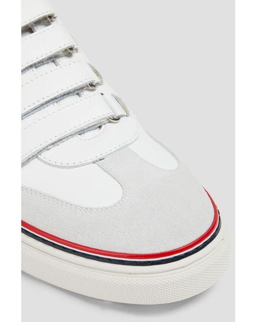 Thom Browne White Leather And Suede Sneakers for men