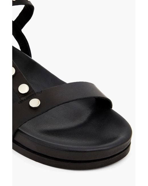 Claudie Pierlot Black Studded Leather Sandals
