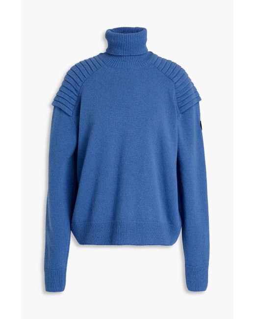 Fusalp Blue Wool And Cashmere-blend Turtleneck Sweater