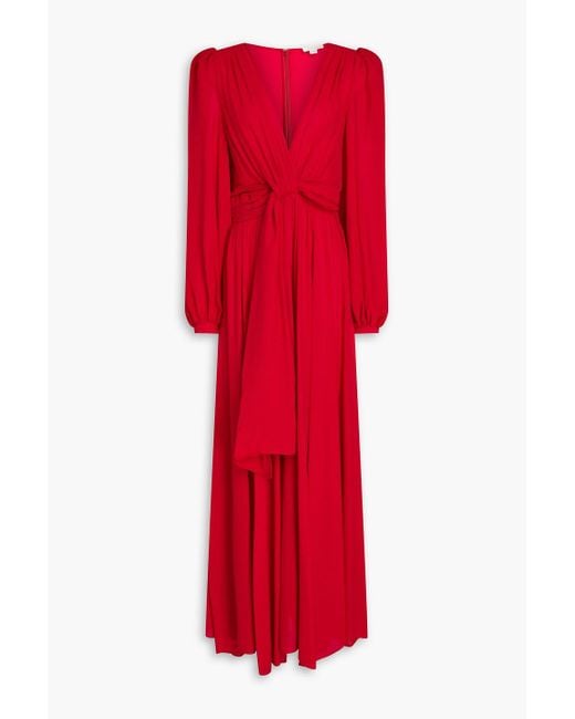 Zuhair Murad Red Pleated Georgette Gown