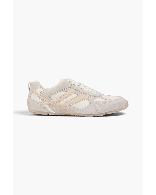 Vince White Mojave Suede Sneakers