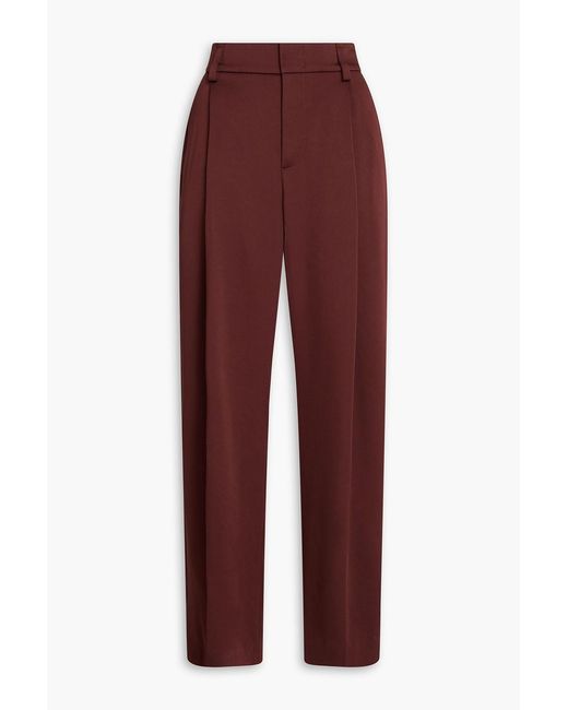 Vince Red Satin-crepe Wide-leg Pants