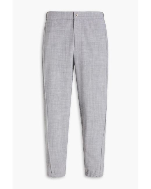 Emporio Armani Gray Tapered Wool-blend Pants for men