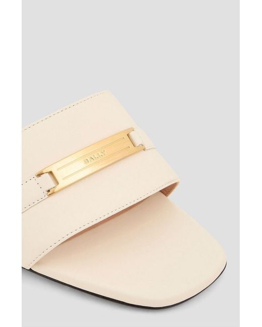 Bally White Danika 55 Leather Mules