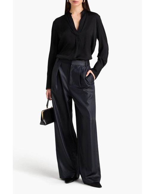By Malene Birger Black Silk-Blend Satin Tunic