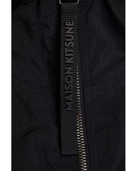 Maison Kitsuné Black Shell Hooded Track Jacket for men