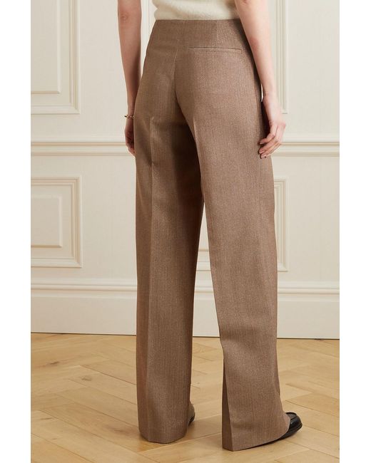 Stella McCartney Brown Wool-blend Wide-leg Pants