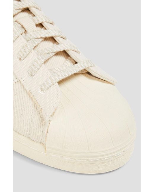 Adidas Originals White Superstar 82 Suede And Canvas Sneakers for men