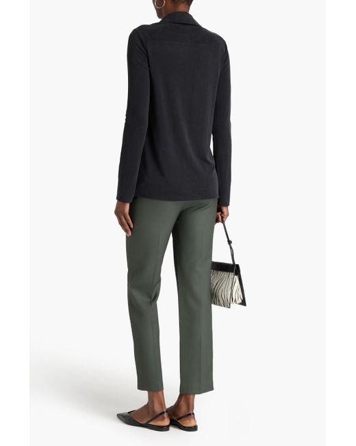 Tibi Black Cupro-blend Jersey Shirt