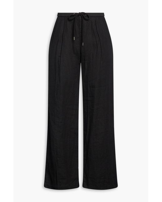 James Perse Black Linen Wide-Leg Pants