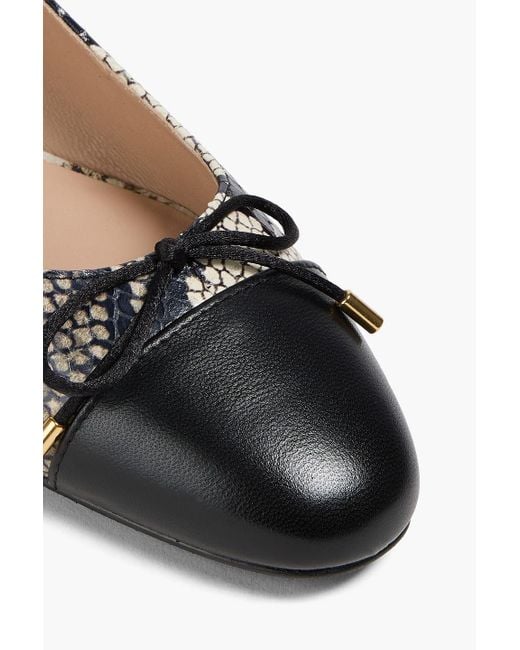 Stuart Weitzman Multicolor Smooth And Snake-Effect Leather Ballet Flats