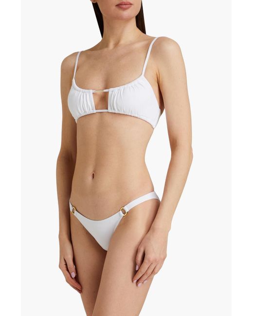 Melissa Odabash White France bikini-oberteil mit verzierung
