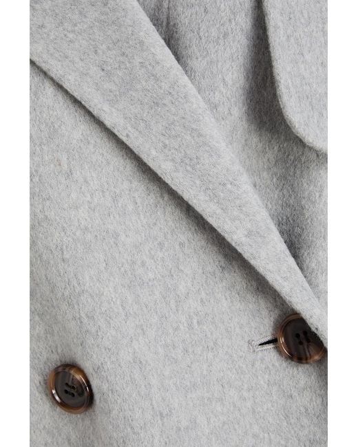 Theory Gray New Divide Double-breasted Wool And Cashmere-blend Felt Coat